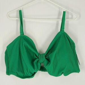 Old Navy Size 4X Green Ribbed Bikini Top